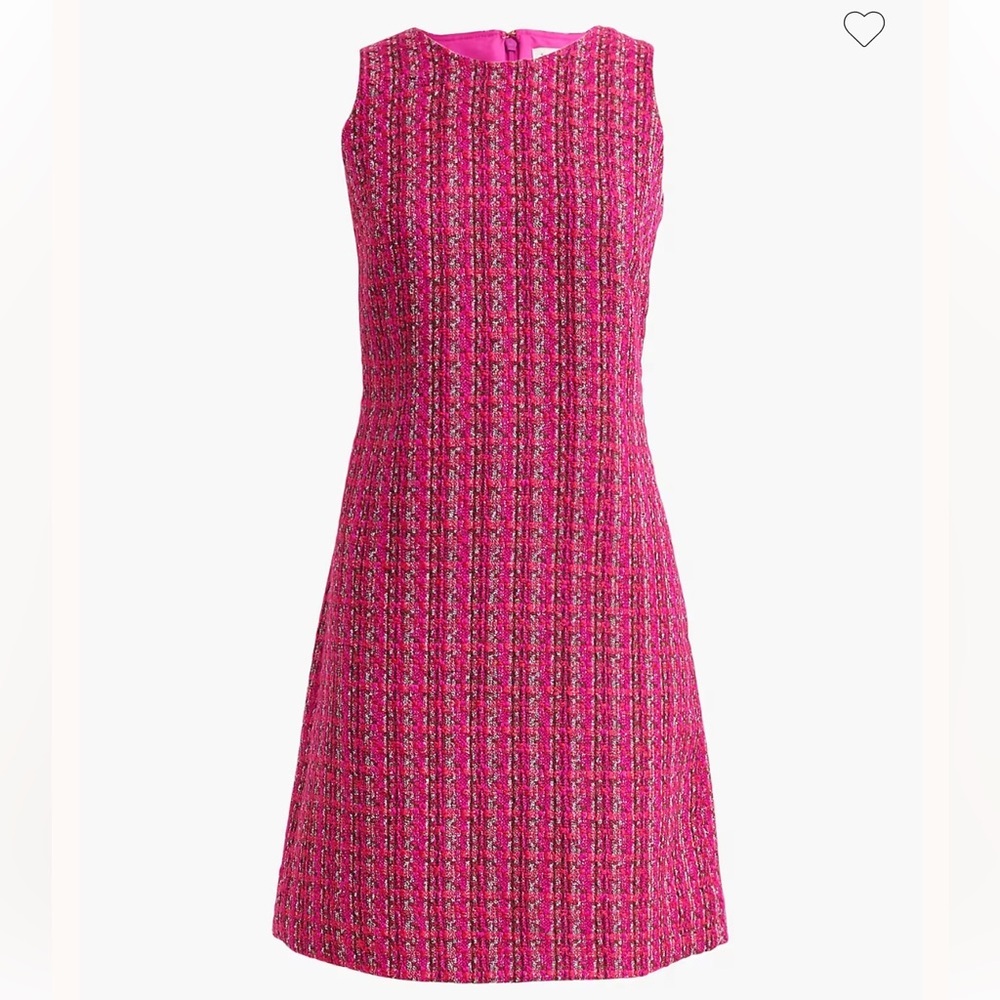 J. Crew Pink Shift Tweed Dress | 6